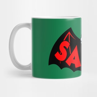 Funny Cute Santa Claus Superhero Vigilante Parody Mug